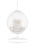 Miniatyrbilde 5 av 11: Hengestol Hvit Rotting Huske Rustikk Boho Veranda Stue Moderne