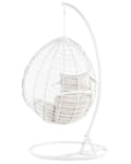 Miniatyrbilde 7 av 11: Hengestol Hvit Rotting Huske Rustikk Boho Veranda Stue Moderne