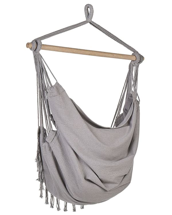 Hengestol Lys Grå Bomull Polyester Huskesete Innendørs Utendørs Boho-stil