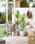 Miniatyrbilde 2 av 9: Hengestol Grå Macrame Sete Innendørs Huskestol Boho-stil
