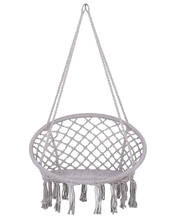 Hengestol Grå Macrame Sete Innendørs Huskestol Boho-stil