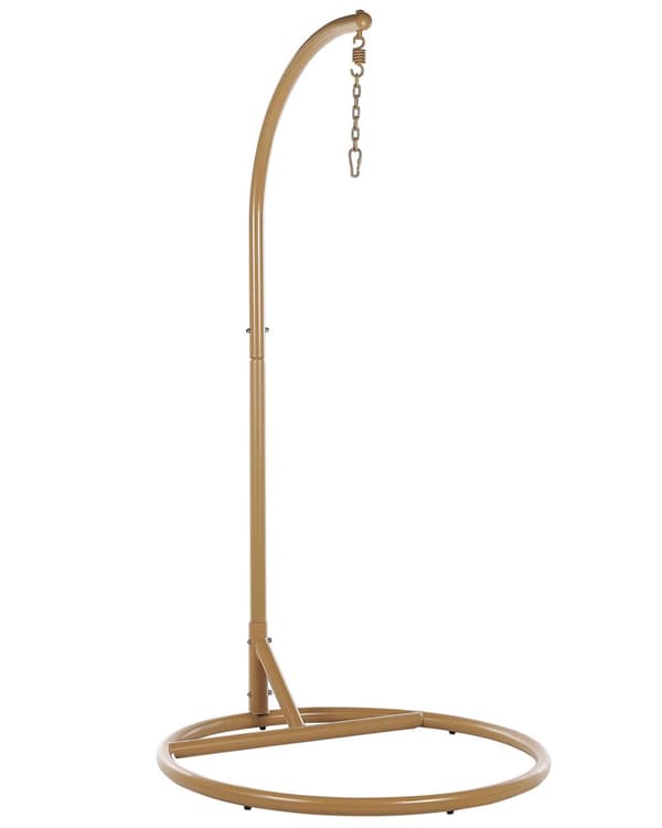 Hengestol Beige Tau Stålstativ Myk Sittepute Boho Rustikk Stue Terrasse Moderne