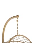 Miniatyrbilde 9 av 11: Hengestol Beige 108 x 190 x 100 cm Tau Metallstativ Myke sitteputer Boho Rustikk Stue Balkong Terrasse