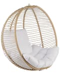 Miniatyrbillede 7 af 11: Hængestol Beige Reb Metal Stand Blød Siddepude Boho Rustik Stue Terrasse