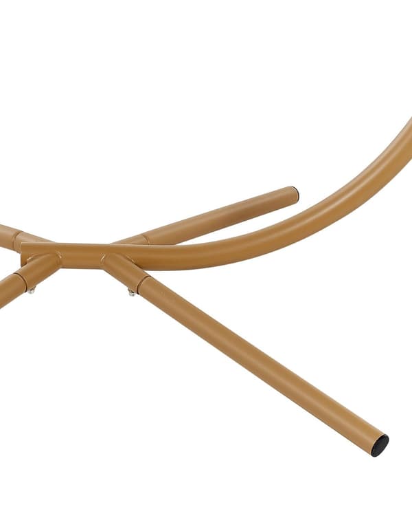 Hængestol Beige Reb Metal Stand Blød Siddepude Boho Rustik Stue Terrasse