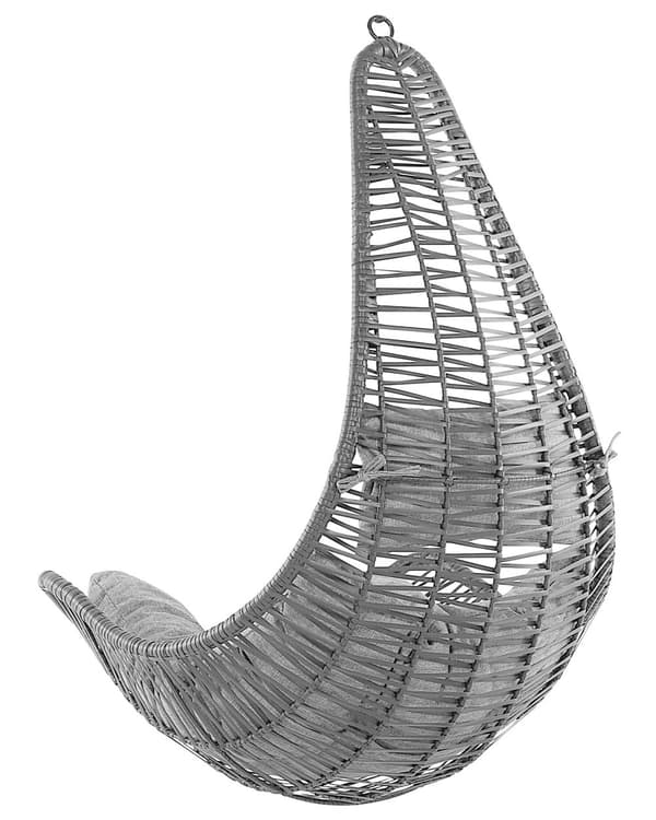 Hængestol sort PE rattan gynge ægform Loftmonteret flet Rustik Boho