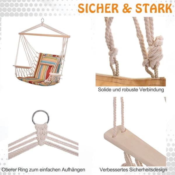 Rootz Hængestol med Hynde - Flerfarvet - Polyester, Stof - 39,37 cm x cm x 41,73 cm