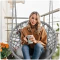 Pikkukuva 3 / 9: BOHO riippuva keinu puutarhatuoli, harmaa + tyyny