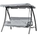 Pikkukuva 1 / 7: Rootz Hammock Swing - Keinutuoli - Puutarhakeinu - Kallistava toiminto - Metalli/polyesteri - Harmaa - 2,09 x 1,14 x 1,70 m