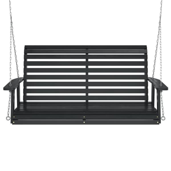 vidaXL Hagebenk med metallkjeder svart heltre gran