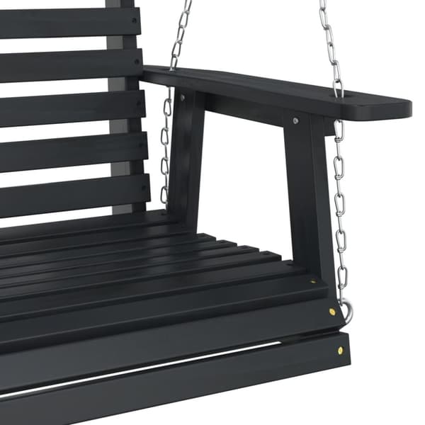 vidaXL Hagebenk med metallkjeder svart heltre gran