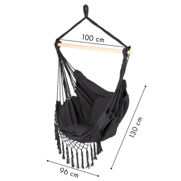 Viking Choice Hængestol inspireret af Brasilien - 50% Bomuld, 50% Polyester, Vejrbestandig, Inkluderer 2 Puder, Maks. Belastning 150kg