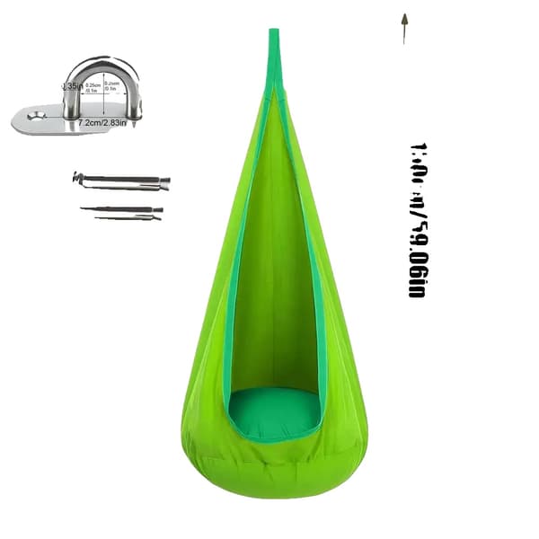 Barnhängmatta, Bärbar design, Lätt att montera,grön