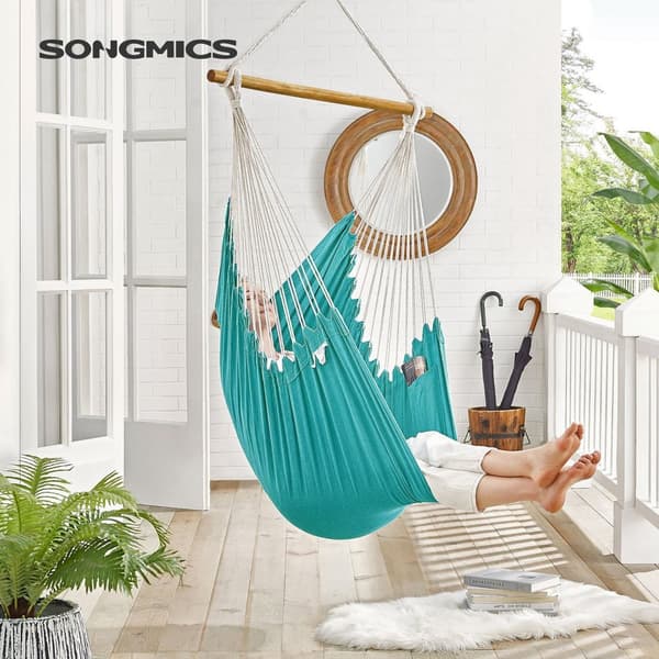 Hängstol, SONGMICS, 148x125 cm, Turkos.