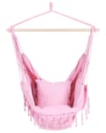 Miniatyrbilde 4 av 11: Hengekøyestol i Rosa Bomull og Polyester Gyngesete Innendørs Utendørs Boho Style