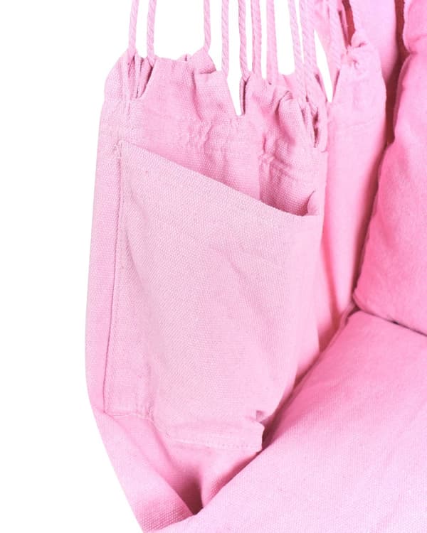 Hengekøyestol i Rosa Bomull og Polyester Gyngesete Innendørs Utendørs Boho Style