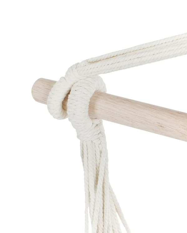Hengekøyestol i Beige med Blått Svingesete i Bomull og Polyester Innendørs Utendørs Boho Style