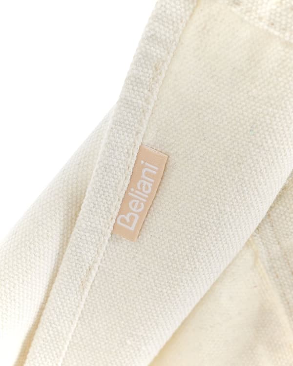 Hengekøyestol i Beige med Blått Svingesete i Bomull og Polyester Innendørs Utendørs Boho Style