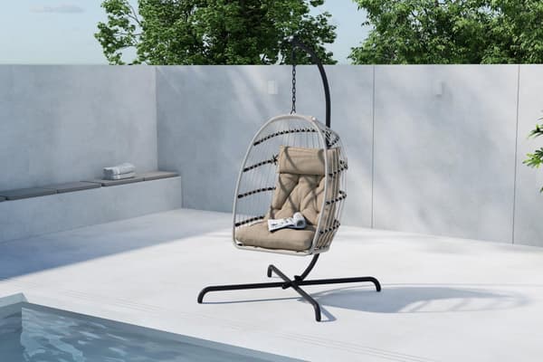 FURNLUX HÄNGSTOL FÖR UTOMHUSBRUK TREZZA BEIGE & SVART 75CM