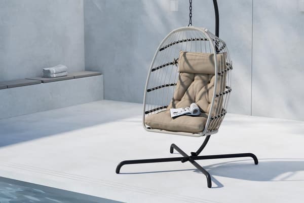 FURNLUX HÄNGSTOL FÖR UTOMHUSBRUK TREZZA BEIGE & SVART 75CM