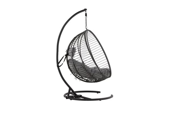 FURNLUX HÄNGSTOL FÖR UTOMHUSBRUK BACOLOD MÖRKGRÅ & SVART 134CM