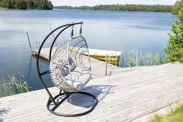 FURNLUX ULKOKÄYTTÖÖN RIPUSTETTAVA TUOLI VIGA HARMAA & MUSTA 133CM