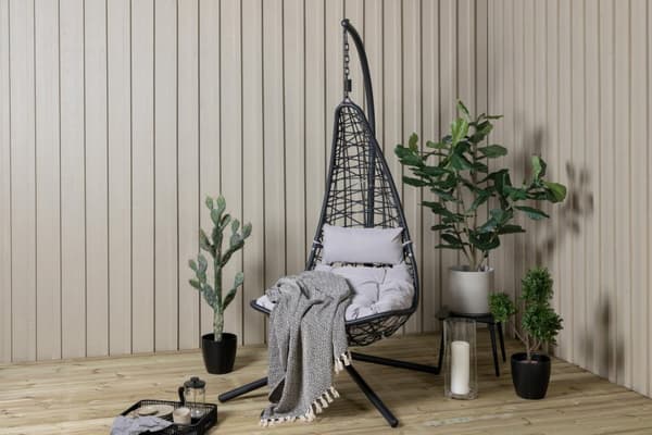 FURNLUX HÄNGSTOL FÖR UTOMHUSBRUK EDINBURGH GRÅ & SVART 132CM