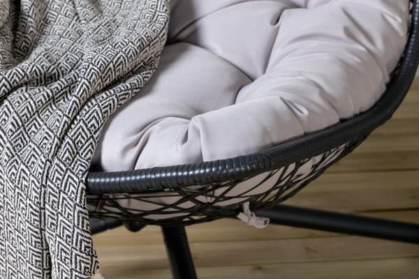 FURNLUX HÄNGSTOL FÖR UTOMHUSBRUK EDINBURGH GRÅ & SVART 132CM