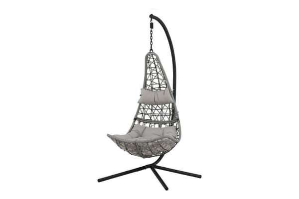 FURNLUX ULKOKÄYTTÖÖN TARKOITETTU RIIPPUTUOLI EDINBURGH HARMAA & MUSTA 132CM