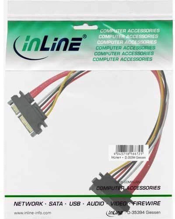 InLine 29652A SATA-kabel 0,3 m Flerfärgad
