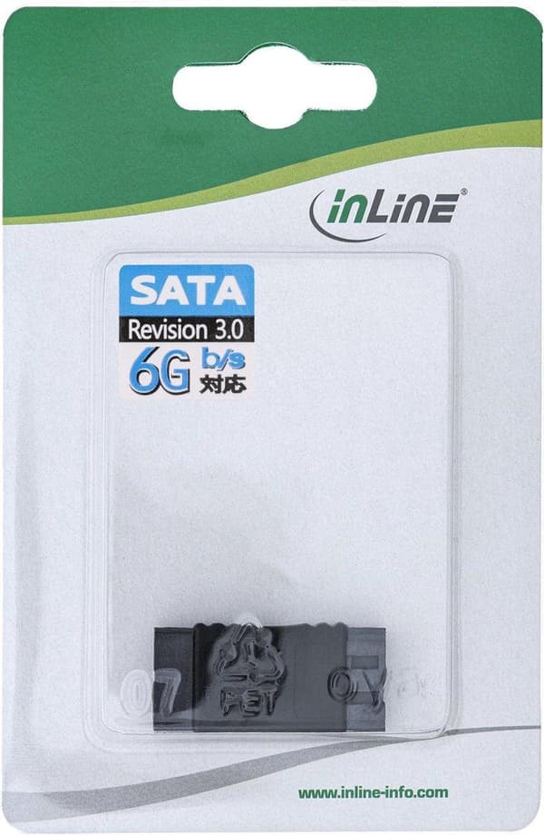InLine SATA datakopplare - SATA600 - 6 Gbit/s / svart