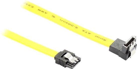 Bra anslutningar SATA 6 Gb/s anslutningskabel med metallklämma, vinklad - Seriell ATA-kabel - Seriell ATA 150/300/600 - 0,3 m - Gul (5047-AW03Y)