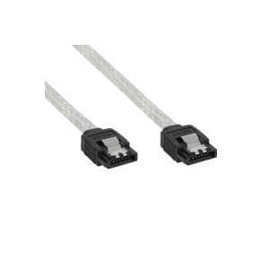 InLine SATA 6Gb/s kabel - Serial ATA 600 - med strop - 0,3m - gennemsigtig (27303R)