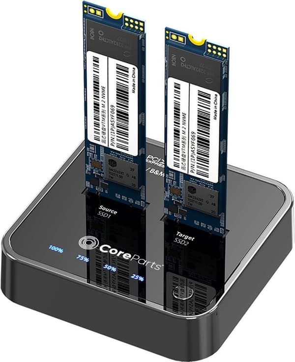 CoreParts MS-CLONER-NVME-lagerdrev-dockingstation USB 3.2 Gen 2 (3.1 Gen 2) Type-C Sort (MS-CLONER-NVME)