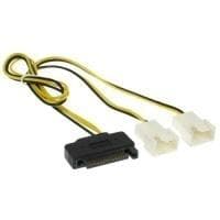 INLINE Y-kabel - strømforsyning til ventilatorer - 4-benet PWM (M) til SATA strøm (W) - 30 cm