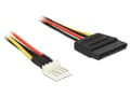 Miniatyrbild 3 av 4: DeLOCK Floppy (m) - SATA (v) strömkabel - 0,15 meter