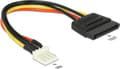 Miniatyrbild 1 av 4: DeLOCK Floppy (m) - SATA (v) strömkabel - 0,15 meter