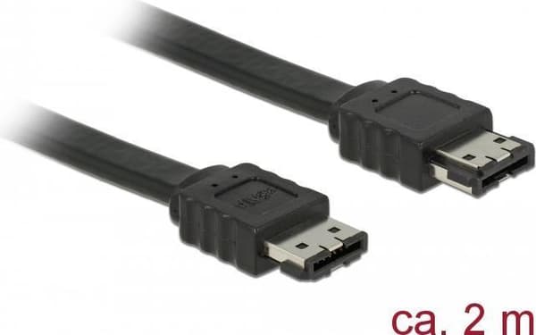 DeLOCK - eSATA-kabel - Serial ATA 150/300 - eSATA (R) till eSATA (R) - 2 cm - svart (85641)