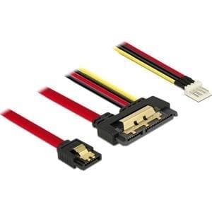 DeLOCK - SATA-kabel - Serial ATA 150/300/600 - SATA Combo (R) till 4-stifts mini strömkontakt, SATA - 30 cm - knäppt (85232)