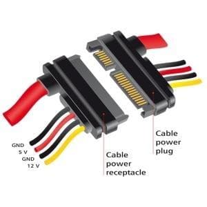 DeLOCK - SATA forlængerkabel - Serial ATA 150/300/600 - SATA Combo (M) til SATA Combo (W) - 30 cm (83803)