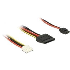 DeLOCK - strømforsyning - intern strømforsyning, 4-benet (R) til SATA-strøm, slimline SATA-strøm (R) - 24 cm (84932)