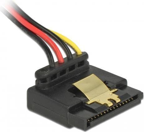 DeLOCK - Verkkojakaja - SATA-virtalähde (S) kiinnitetty SATA-virtalähteeseen (R) -metallipidikkeeseen - 3,3 / 5 / 12 V - 30 cm - musta, keltainen, pun