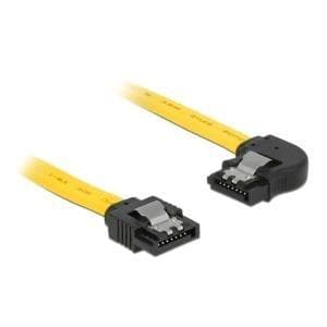 DeLOCK - SATA-kabel - Serial ATA 150/300/600 - 7-pin SATA (M) - 7-pin SATA (M) - 20cm - vänstervinklad kontakt, låst - gul (83958)