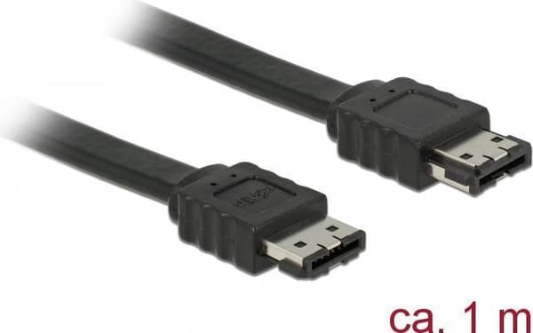 DeLOCK - eSATA-kabel - Serial ATA 150/300 - eSATA (R) till eSATA (R) - 1,0 m - tvinnad - svart (85640)