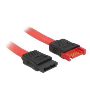 DeLOCK - SATA-jatkokaapeli - Serial ATA 150/300/600 - 7-pin SATA (M) - 7-pin SATA (W) - 30cm - Red (83953)