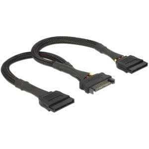 DeLOCK - strømkabel - 15 PIN SATA Power (W) - 15 PIN SATA Power (M) - 25 cm (60135)