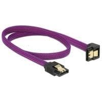 DeLOCK Premium - SATA-kabel - Serial ATA 150/300/600 - 7-pin SATA (M) - 7-pin SATA (M) - 50cm - 90 graders kontakt, låst - Violet (83696)