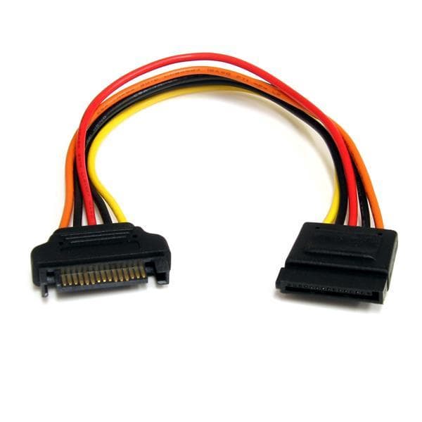 StarTech.com 20 cm SATA Power Extension - Han/hun - Seriel ATA strømforlængerkabel