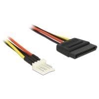 DeLOCK - strømkabel - 15 PIN SATA strøm (M) - 4-benet mini strømforsyning stik (M) - 40 cm (83878)