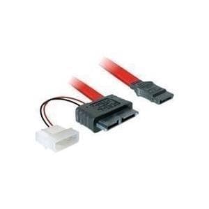 Delock SATA Slimline ALL-in-One -kaapeli - Serial ATA / SAS -kaapeli - sisäinen virtalähde, 2-nastainen, Slimline Serial ATA - Serial ATA, 7-pin - 30